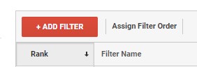 Picture of an ADD filter button in Google Analytics View settings panel